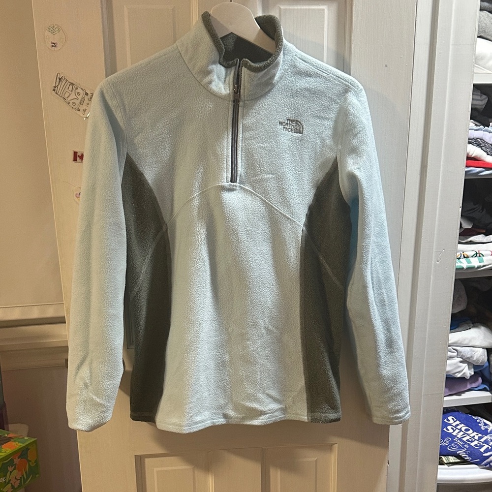 The North Face Sky Blue and Charcoal Fleece Jacket
